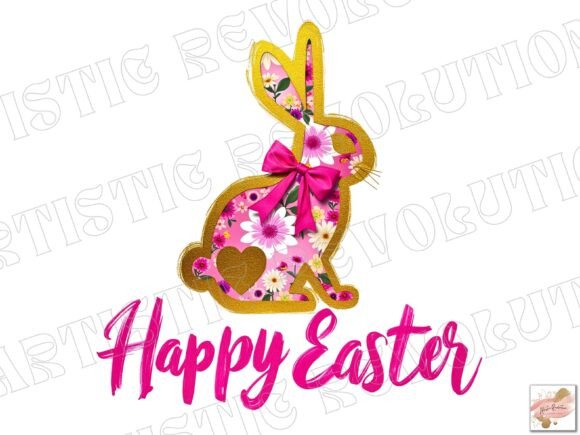 3D Happy Easter PNG Floral Bunny Png: A Designer's Spring Asset