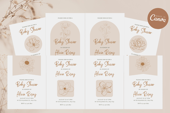 Boho Baby Shower Invitation Bundle