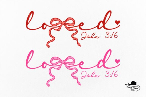 Christian Valentine Bow Loved John 3:16 Design