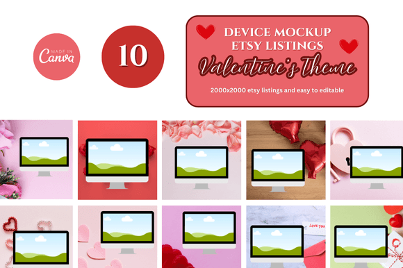 Computer Canva Mockup Template: Instant Download & Customizable
