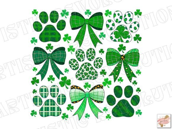 Coquette Dog St Patricks Png Bow Png: Festive Design Asset