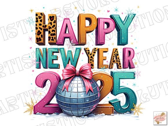 Coquette Happy New Year 2025 Png: Your Festive Design Asset