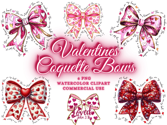 Pink Coquette Valentine Bow Png Bundle: Your Design Secret Weapon