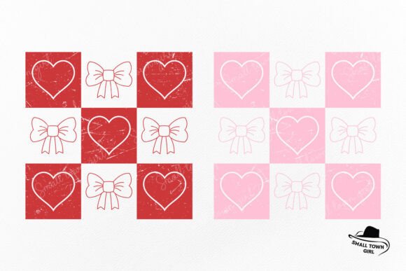 Retro Checkered Valentine's Day Coquette: A Design Asset with Vintage Charm