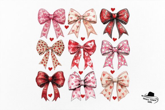 Retro Valentine Coquette Bow Heart: A Charming Design Asset