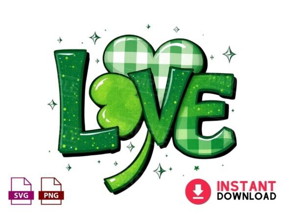 St. Patrick's Day Clover Love Charm: A Whimsical Design Asset