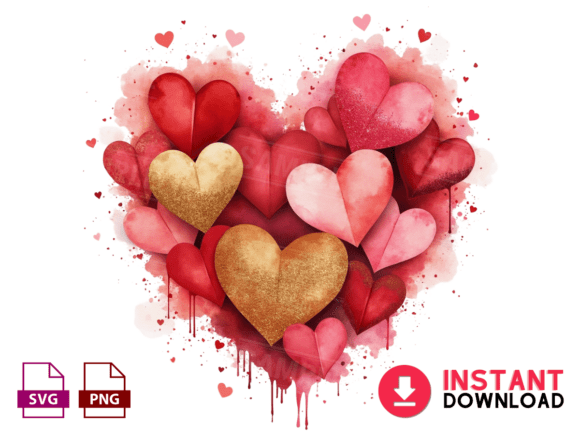Stunning Watercolor Valentine Day Heart Png Designs