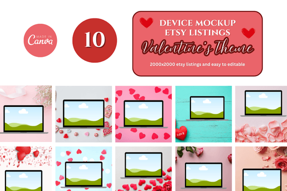 Transform Your Digital Listings: Laptop Canva Mockup Template