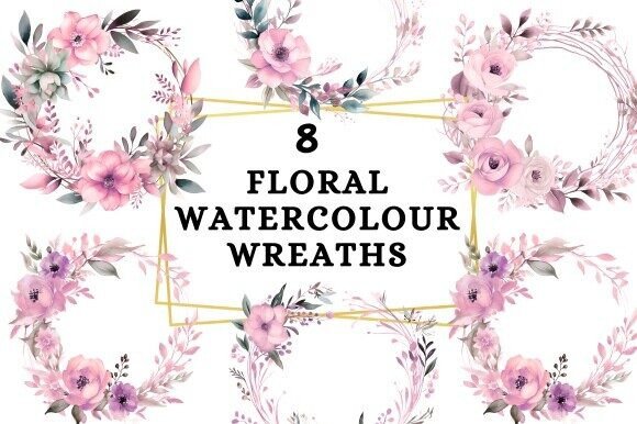 Unveiling the Charm of Pink Watercolour Wreaths: A Designer's Dream Asset