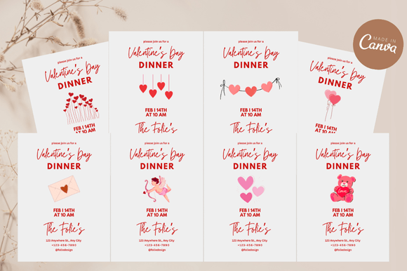 Valentine's Dinner Invitation Bundle: Elevate Your Design Projects