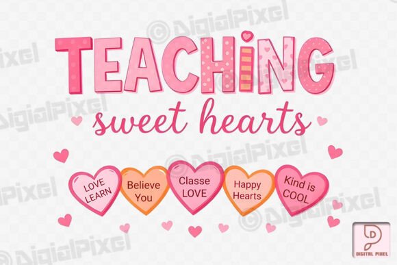 Valentine Teacher PNG Sublimation: Creative Design for February