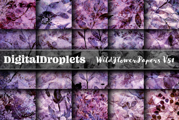 Wild Flowers Papers Vol. 51: Textured Glitter & Floral Backgrounds